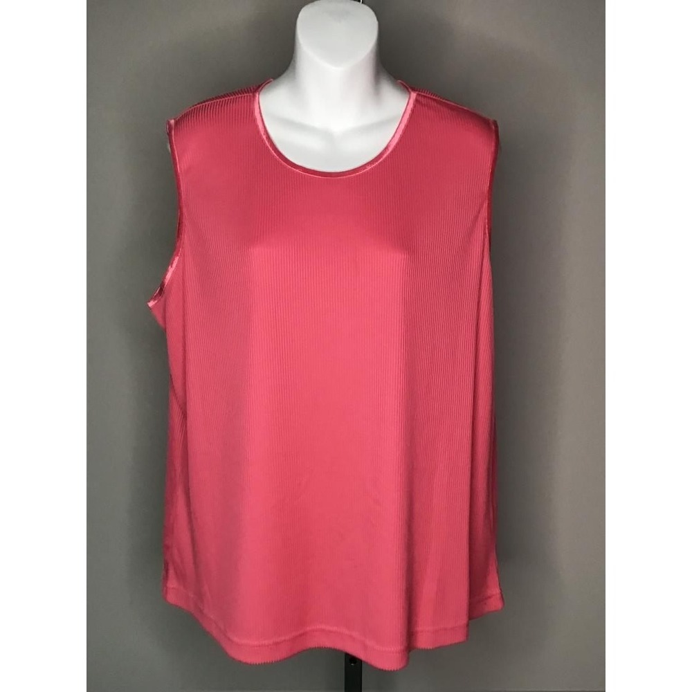 Alia Lot Womens 2 Button Front Shirts 16W & 2 Ribbed Tanks 2X Casual Vacation - Picture 3 of 9